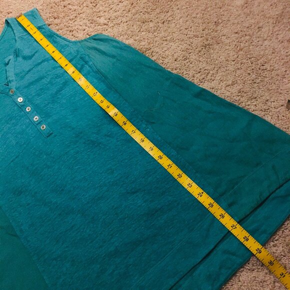 Love Linen 100% Linen Teal A-line Tank Top - Picture 15 of 15